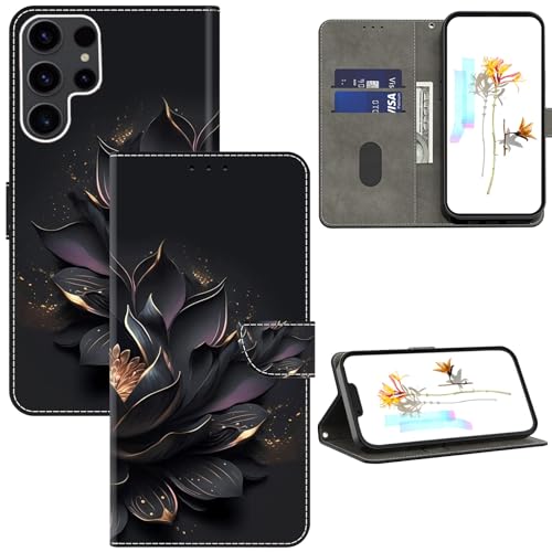 Étui portefeuille Samsung S24 Ultra porte-cartes clapet magnétique ALILANG violet