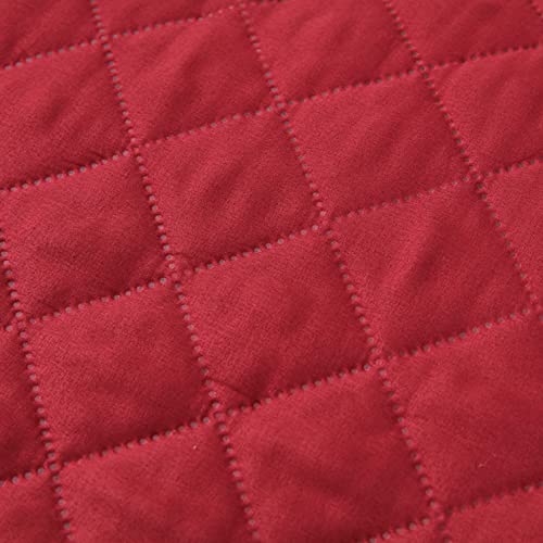 Evite resbalones con la funda de sillón reclinable acolchada roja 3