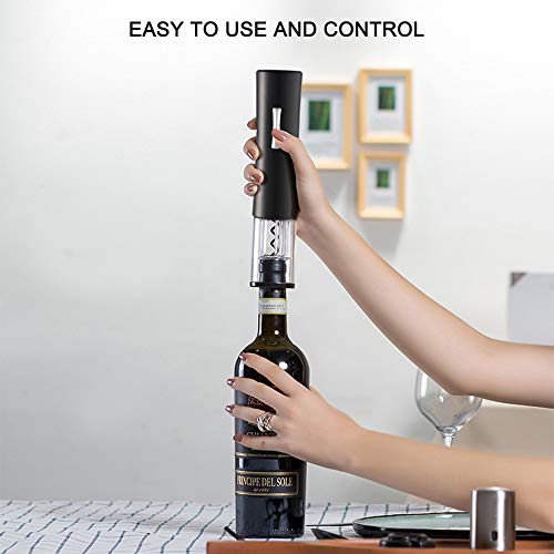 KKmoon Abridor de vinho elétrico, abridor de saca-rolhas elétrico automático e recarregável (aço ino