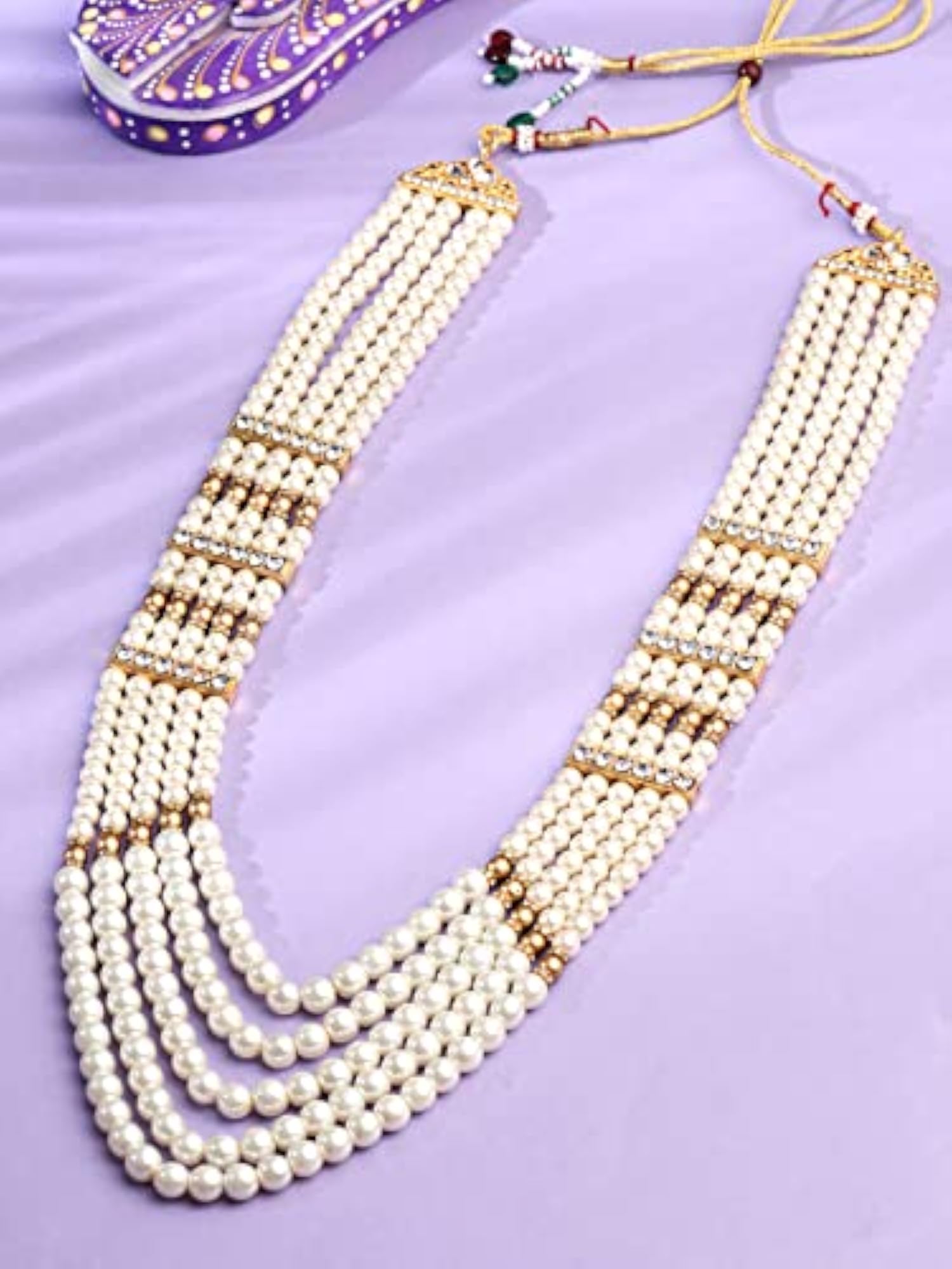 Golden Beads Pearl Necklace for Men, Dulha Moti Mal Haar