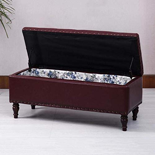 Tabouret bout de lit coffre de rangement pliant 80cm capitonné - 2