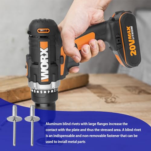 50 Stück Blindnieten Blindniet mit Gewölbtem Aluminiumkopf Aluminium-Blindnieten mit Großem Flansch, für Blech, Holzbearbeitung, Industrie (4,8 * 13 * 16 mm)