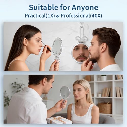 Magnifying Hand Mirrors with Handle - image 4