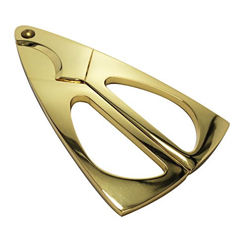 FULUSHOU Stainless Steel Black Cigar Cutter Scissors Triangle Gold Color