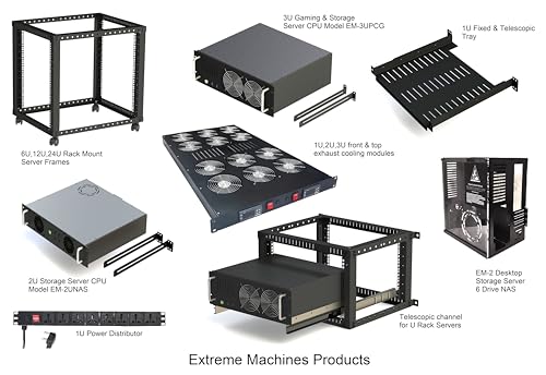 Image of Extreme Machines 19 Inch U Rack Mount Server Frame (24U Open Frame Floormount)