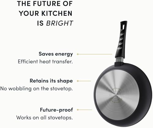 Hoffmann Nonstick Frying Pan Set (2-Piece) – PFAS-Free, Non Toxic, Made in Germany, 11" Deep + Flat Skillet with Lid, Induction Ready, Heavy Cast Aluminum (StonIQ Series) - image 8