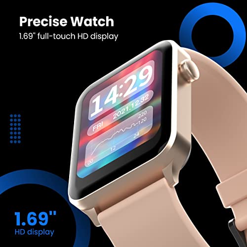 Image of Portronics Kronos Gamma Bluetooth Calling Smart Watch, 1.69inch HD Display, Dial Pad, SpO2, BP & HR Monitoring, Multiple Sports Mode, IP68 Water Resistant, Android /iOS Compatibility(Rose Gold)