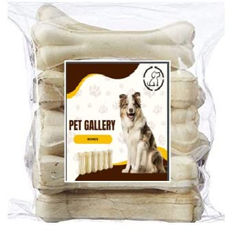 PET Gallary Rawhide Pressed Calcium Chew Bones for Dogs, 3 (400 g, Pack of 10)