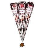 Henna Tattoo, Temporäre Tattoo, Natural Henna Paste Kegel, Tattoo Sticker Temporäre Tätowierung mit Tattoo Schablonen, 3 Stück (Braun)