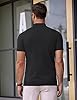 COOFANDY High Neck T Shirts for Men Turtle Neck Tops Short Sleeve Kintted Shirts Summer Mockneck T-Shirts Black L #3