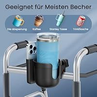 Getränkehalter Rollator: Becherhalter Kaffeehalter Rollstuhl Cup Holder – Ansicht 2