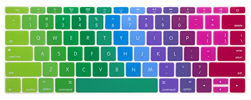 WYGCH Housse de protection en silicone pour clavier MacBook Pro 13" version 2017 et 2016 A1708 sans barre tactile et 12" A1534, version USA