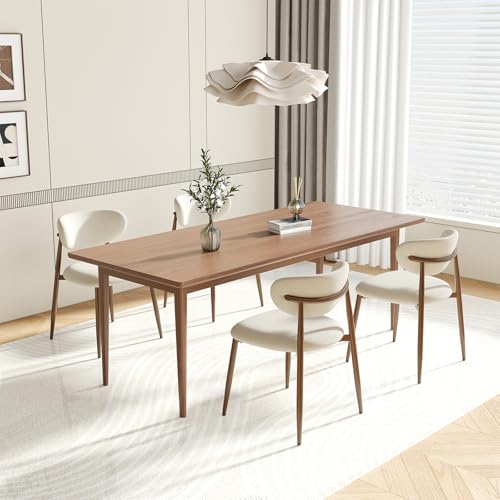 Image of MALOL Upholstered Curved Back Dining Chairs Set of 4, Beige