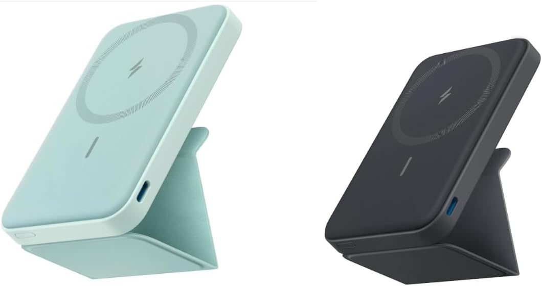 Anker 622 Magnetic Battery (MagGo), 5,000mAh Foldable Magnetic Wireless Portable Charger with Stand and USB-C Port (On The Side), Magsafe-Compatible for iPhone 16/15/14/13 Series