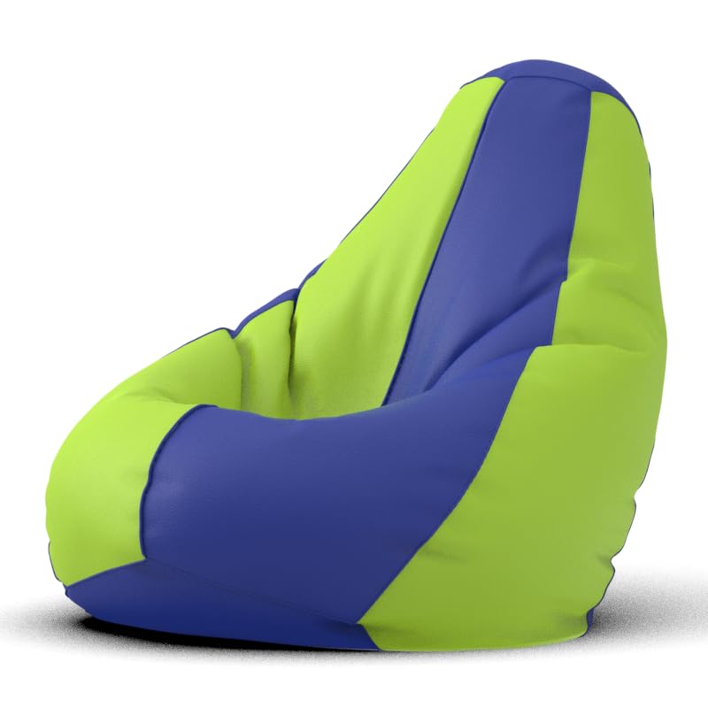 Image of Biggie Bean Bag 2XL Bean Bag Chair with Beans Filled-Perfect for Living Room,Bedroom,Study-Sale Design(Regular-Blue Pea-Green)-Faux Leather