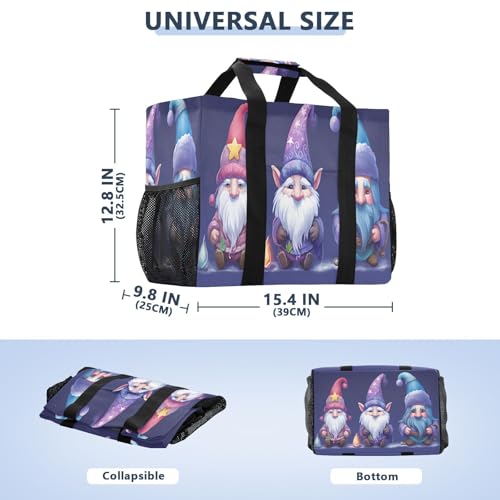 YETTASBIN Cute Gnome Large Foldable Travel Tote Bag, Lightweight Waterproof Swim Pool Bag with Handles & Pocket for Beach Outdoor, Reusable Grocery Bag for Kitchen, Shopping3