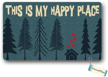 Funny Doormat - This is My Happy Place Outdoor/Indoor Non Slip Decor Floor Door Mat Area Rug for Entrance 18X30 inch