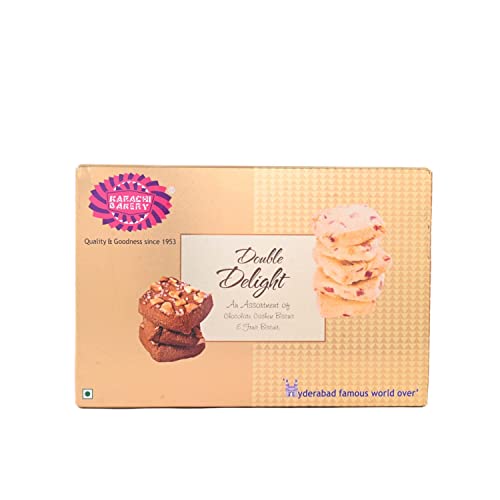 Image of Karachi Bakery Double Delight Fruit Biscuit with Chocolate Cashew, 400 g (Pack of 2)