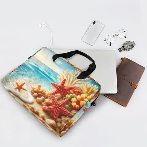 Funda portátil con estampado de estrella de mar coral miniatura 7