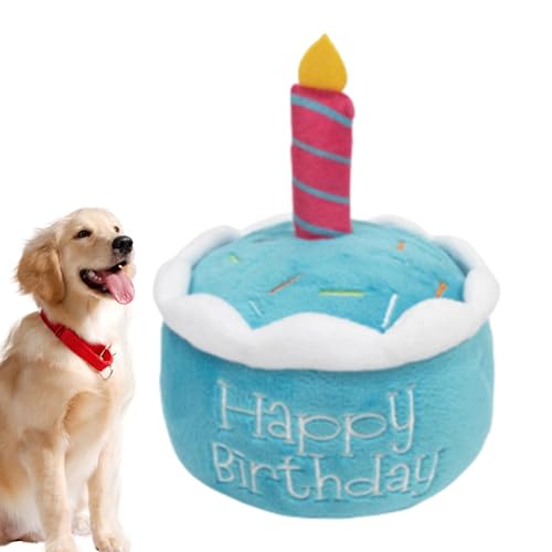 Ceolup Gefülltes Geburtstagskuchen-Hundespielzeug, Plüsch-Kuchen-Plüschtier - Kreative Geburtstagsgeschenke für Hunde, Waschbar und Langlebig