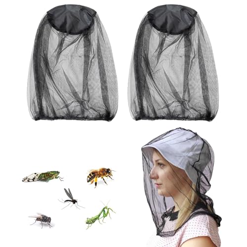 2 Piezas Mosquitera de Cabeza Cubierta Protección de Malla para Cara Cuello contra Insectos para la Cara para Exteriores Senderismo Pesca Camping Escalada y Caminar