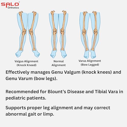 Image of SALO Orthotics Knock Knee & Bow Legs corrector - Genu Valgum Genu Varum Brace (SIZE -Pair of 19 inches)