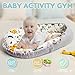 Baby Lounger and Activity Center – Infant Nest for Newborns 0–12 Months – 100% Cotton Soft Breathable Cover, Portable Washable Tummy Time Pillow, Shower Gift Registry Essential Newborn Boys