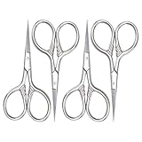 ETHZZLE 4個鼻毛用ミニグルーミングはさみ コンパクトで携帯便利なステンレス製 先端付き 鼻毛眉毛ヒゲ用手動トリマー 日常の身だしなみツ