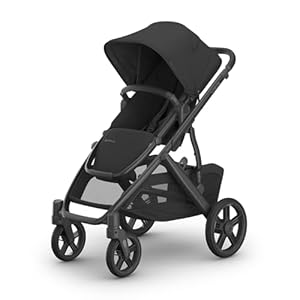 UPPAbaby Vista V3 Stroller – Full-Size Single-to-Double Stroller System – Toddler Seat, Bug Shield, Rain Shield, and Storage Bag Included – Jake (Charcoal/Carbon Frame/Black Leather)