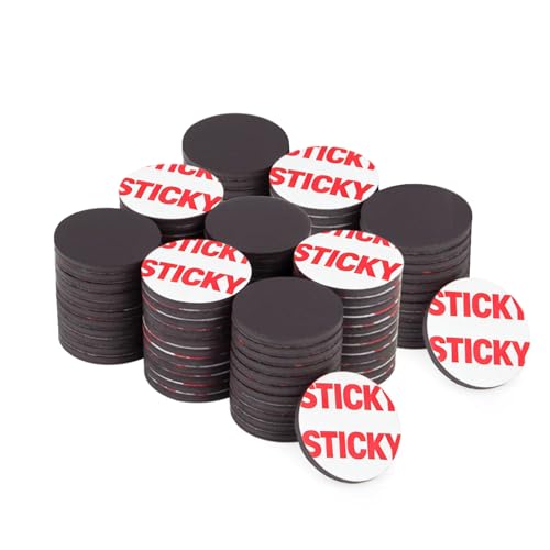 Image of Towjug Flexible Adhesive Magnets, 120 Round Magnetic Dots (0.8 inchx0.08 inch) Anisotropy Sticky Circle Magnet Tape for DIY Crafts