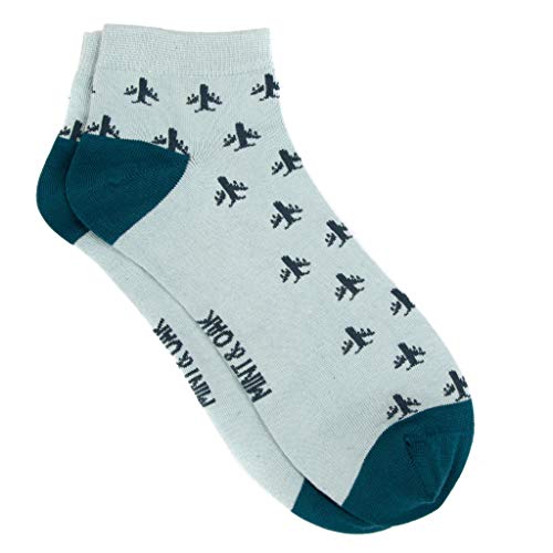 Image of Mint & Oak Men Ankle Socks, Printed Funky Socks, Cotton Unisex Ankle Length Sock, Odour Free Socks - Pack of 1