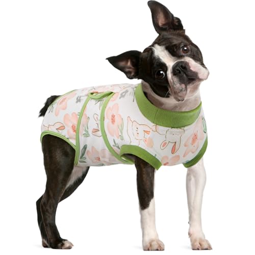 Image of FUAMEY Dog Recovery Suit Male,Dogs Surgery Neuter Suits Puppy Spay Shirts for Female Protect Dog's Skin Anti Licking Abdominal Wounds Doggie Onesie Pet Bodysuit Alternative to Cone Rabbit Flower M