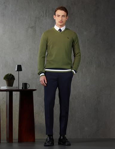 Image of Van Heusen Men's Luxury Sports Regular Fit Full Sleeve Crew Neck Sweater | Sophisticated Flair | Super Premium Fabric