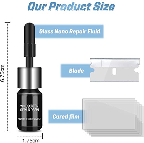 image for CHARMINER Automotive Glass Nano Repair Fluid Kit, 2pcs Car Windshield 