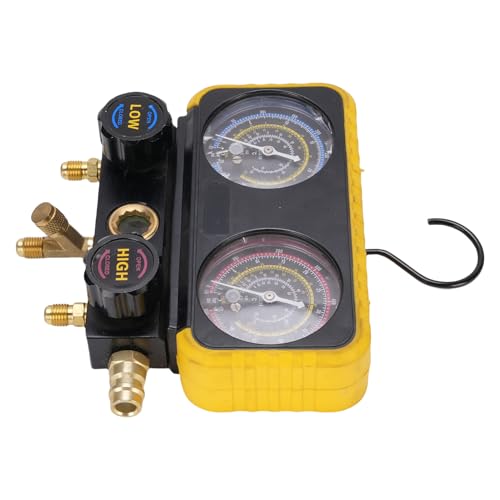 Kit de Manómetro para Aire Acondicionado Automotriz con 3 Mangueras, Compatible con Refrigerantes R410A, R32, R134A y R22 miniatura 2
