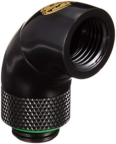 Bitspower IG1/4�C���`�X���b�h�p �f���A�� ���[�^���[(360�x��]) 90�x�p �G�N�X�e���_�[ �}�b�g�u���b�N