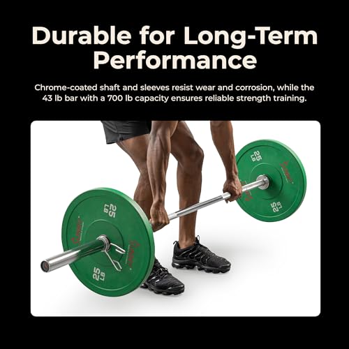 Sunny Health & Fitness 7ft Olympic Barbell 700 lb Capacity with 30mm Grip - image 5