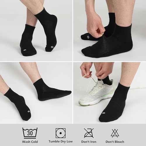 Image of Merino Wool Ankle Socks, Men's Women's 90% Wool Athletic Thin Running Moisture Wicking Socks, 3 Pairs