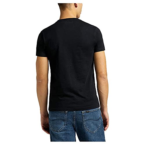 Lee Twin Pack Crew, Camisetas para Hombre, Negro, M