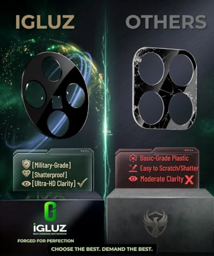 Image of iGluz Compatible with Vivo X200 Camera Lens Protector (1 Pack) | 9H Tempered Glass Camera Guard | Ultra Clear Anti Scratch Camera Glass | Bubble Free | Black