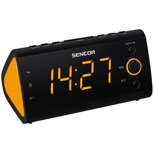 SENCOR SRC 170OR, Radiowecker (PLL-FM-Tuner, 3 cm (1,2 Zoll) LED-Display) orange