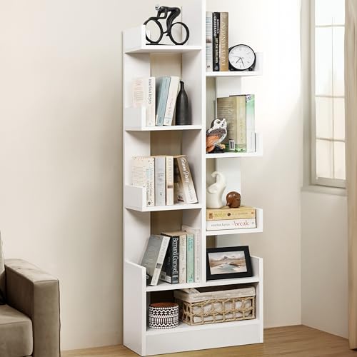 ABOUT SPACE Open Book Shelf Book Storage Display Rack - Engineered Wood Multipurpose Book Storage Display Organizer Rack with Solid Finish Showcase Stand (L 47 x W 20.8 x H 141.2 cm)