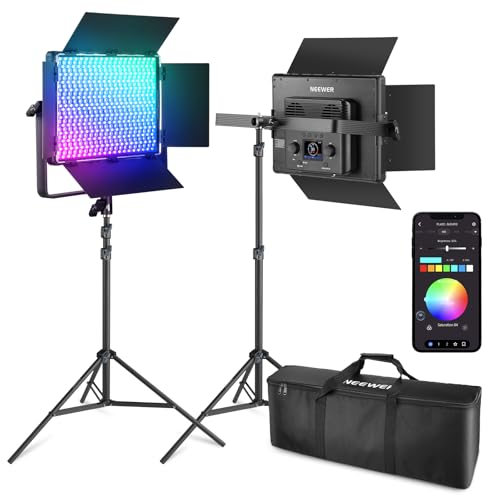 NEEWER PL60C RGB LEDrfICgLbg 2Zbg 60W plCg APP/2.4G/DMX Px 2500K-10000K \ 23000Lux/0.5m F RGBCW tJ[BeCg 18V[/