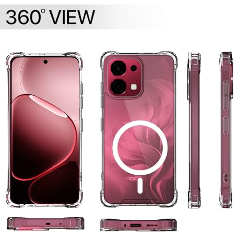 Image of Amazon Basics Back Cover for Oppo F31 5G / Oppo F33 5G Mag-Safe Shockproof PC + TPU Protective Case Magnetic Support Bumper Case (Transparent Mag-Safe)