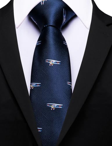 Image of Barry.Wang Silk Ties for Men Fun Necktie and Tie Clip Set for Wedding Party Business Formal Extra Long