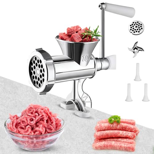Manuelle Fleischwolf aus Aluminiumlegierung, Hand Wurstfüller, mit Wurstfüllvorrichtung und...