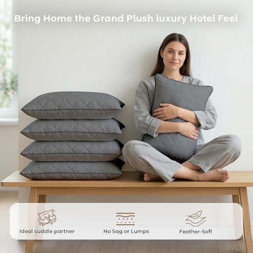 Image of AYKA Microfiber Cushion Filler Set of 3 (12x18 Inch) | Soft & Fluffy Sofa Cushions Inserts | Premium Polyester Fiber Throw Pillows for Sofa, Couch, Bed & Living Room Decor | Grey