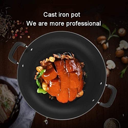 Wok Pan Nonstick con tapa Fondo plano Hierro fundido miniatura 4