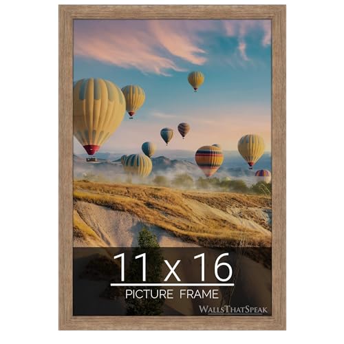 wallsthatspeak 11x16 Brown Barnwood Picture Frame for Puzzles Posters Photos or Artwork