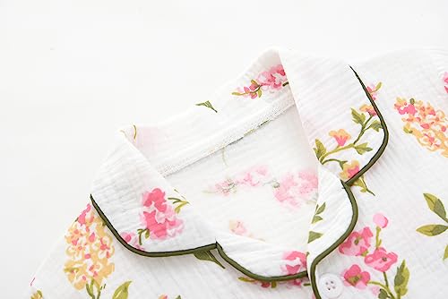 BINIDUCKLING Toddler Button Up Pajamas Summer Pjs for Girls Boys 18 Months - 12 Years2